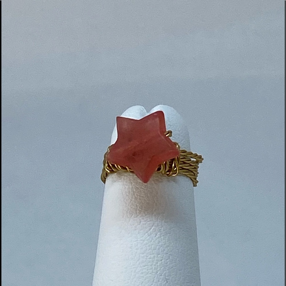 Handmade Star Children’s Ring on Gold Tone Wire